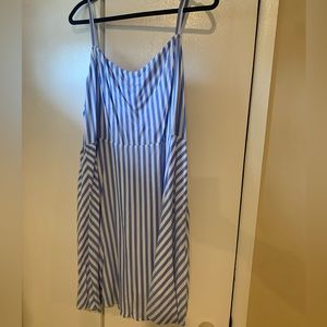 Blue and White Chevron print dress